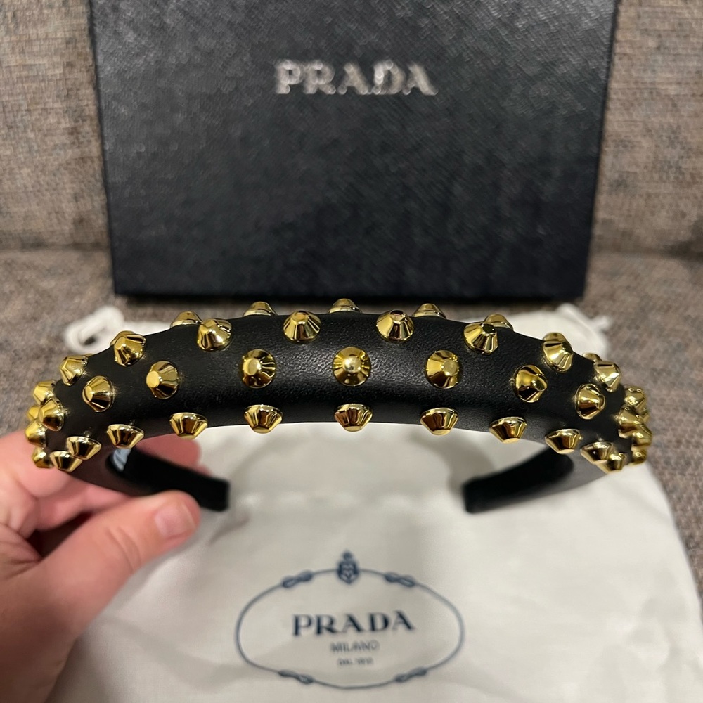 SALE!! Beautiful Gold Studded Prada Headband purchased at Prada in LA